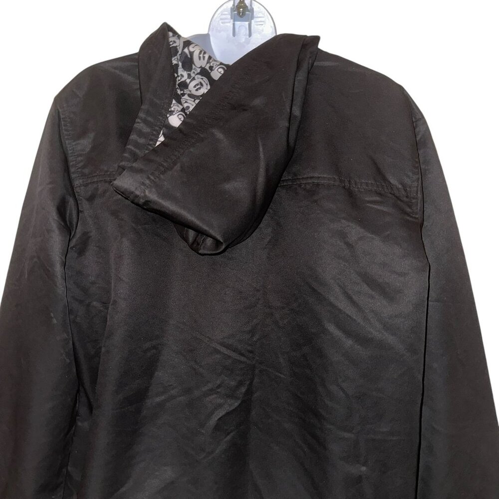 Disney Lightweight Jacket Big Boys L Black Mickey Mouse Lined Hooded Embroidered - Picture 7 of 11